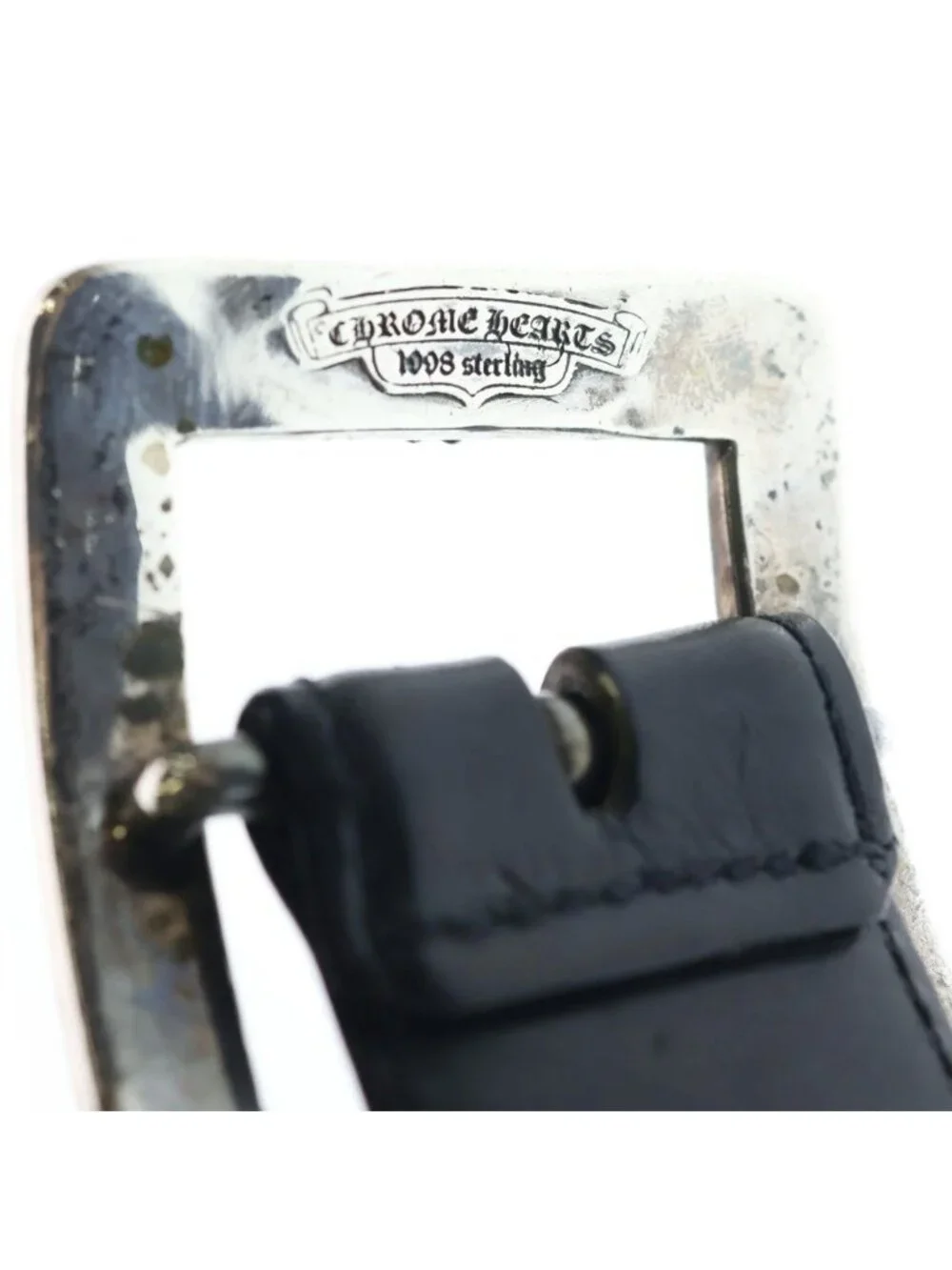 Chrome Hearts 1.5 Otj Belt Filigree Otj Leather Black Silver